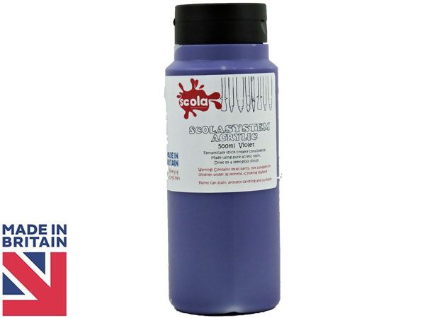 SCOLA - Acrylic 500ml Artists Paint - Violet... UK Produced