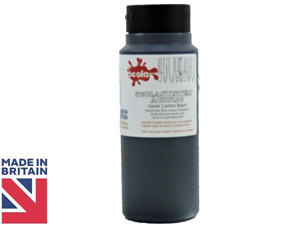 SCOLA - Acrylic 500ml Artists Paint - Carbon Black... UK Produced